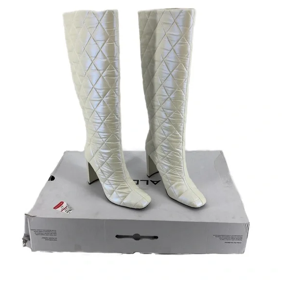 Aldo White Snowpuff Quilted Heeled Boots - Picture 1 of 10
